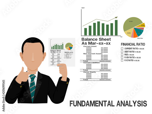 An investor is presenting about fundamental analysis of stock