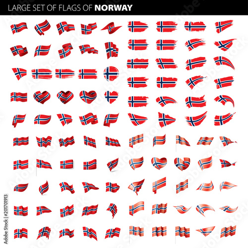 Norway flag, vector illustration