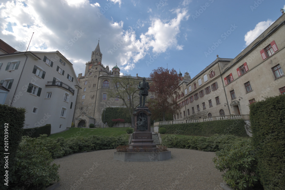 Sigmaringen (Zollernalbkreis), Baden-Württemberg, Deutschland - April 21, 2018 : Blick auf Schloss Sigmaringen.