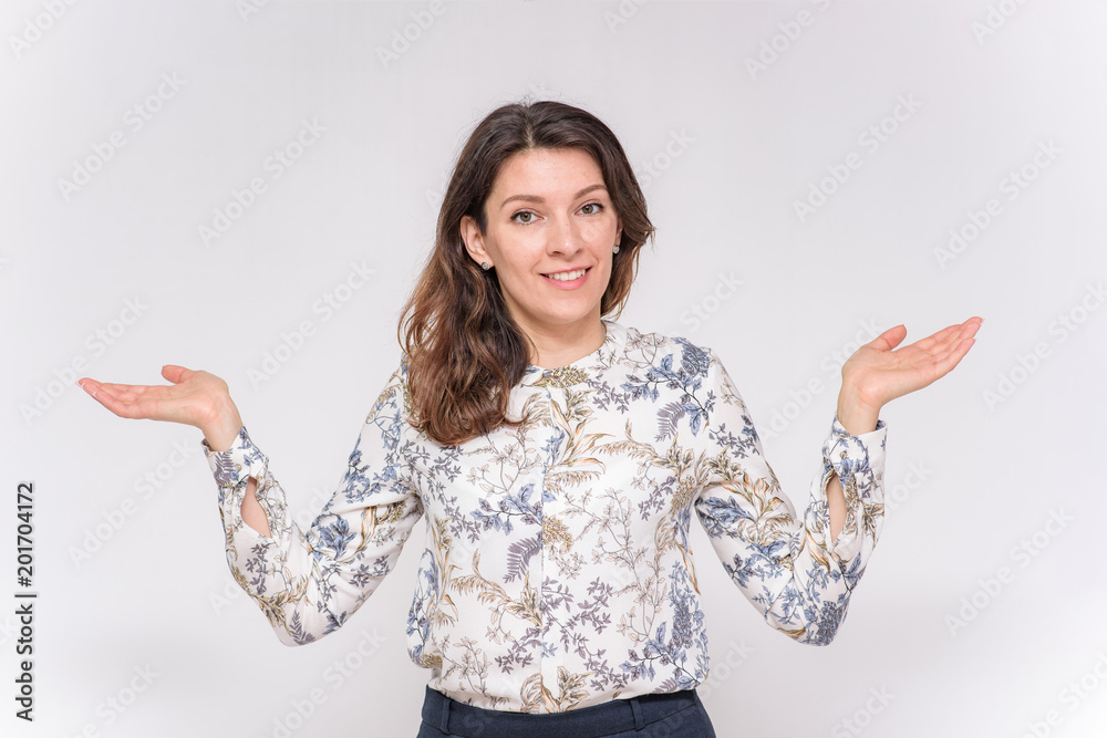 beautiful girl on a white background in different poses beautiful girl on a white background in different poses