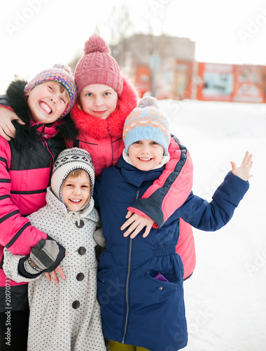 Children  during winter day