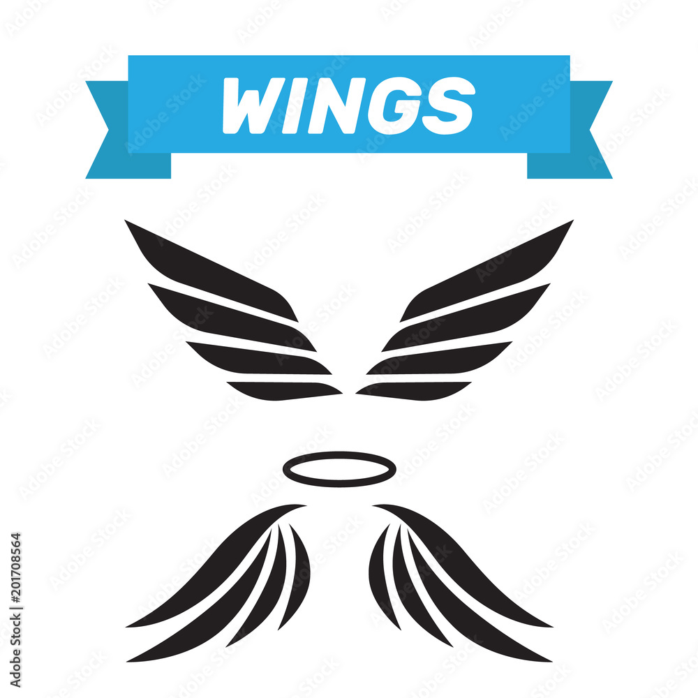 Eagle wings vector. Wings angel isolated. Bird wings cartoon art set Eagle wings vector. Wings angel isolated. Bird wings cartoon art set