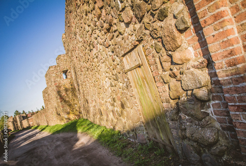 The XIII century defensive wall in the city of Strzelce Krajenskie, western Poland photo