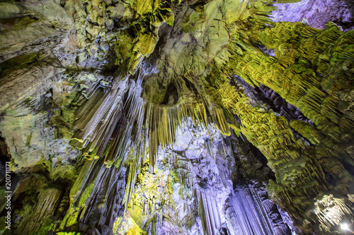 Stalactite Cave in Purple and Yellow