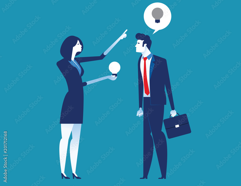 Leader give new idea. Concept business creativtity vector illustration. Leader give new idea. Concept business creativtity vector illustration.