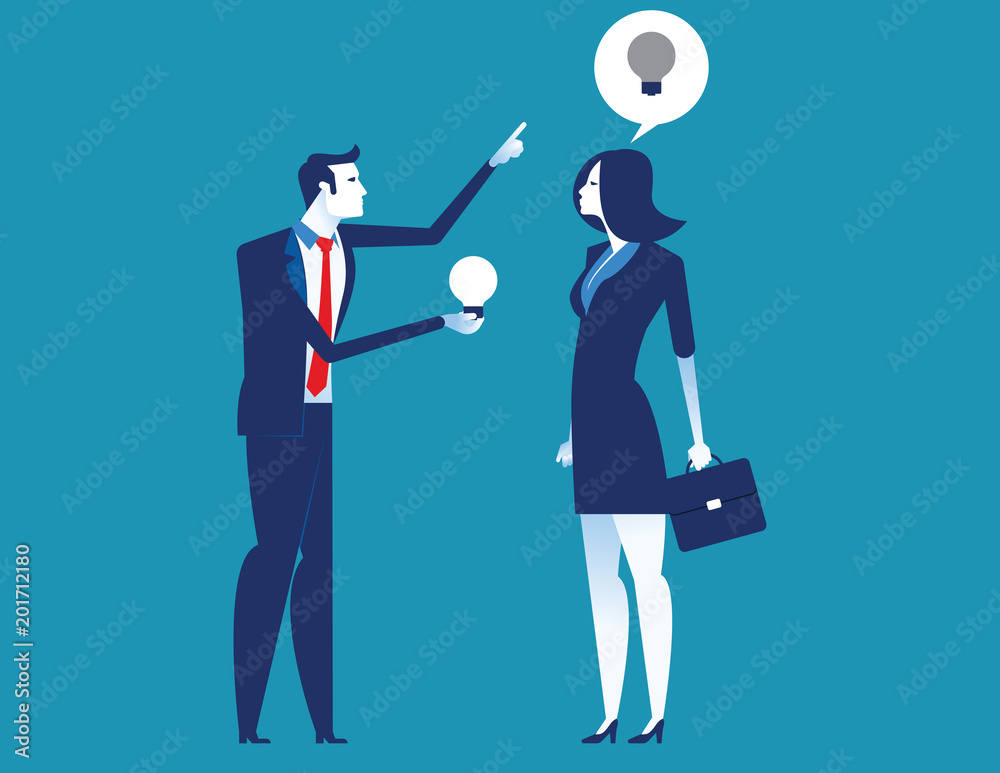 Leader give new idea. Concept business creativtity vector illustration. Leader give new idea. Concept business creativtity vector illustration.