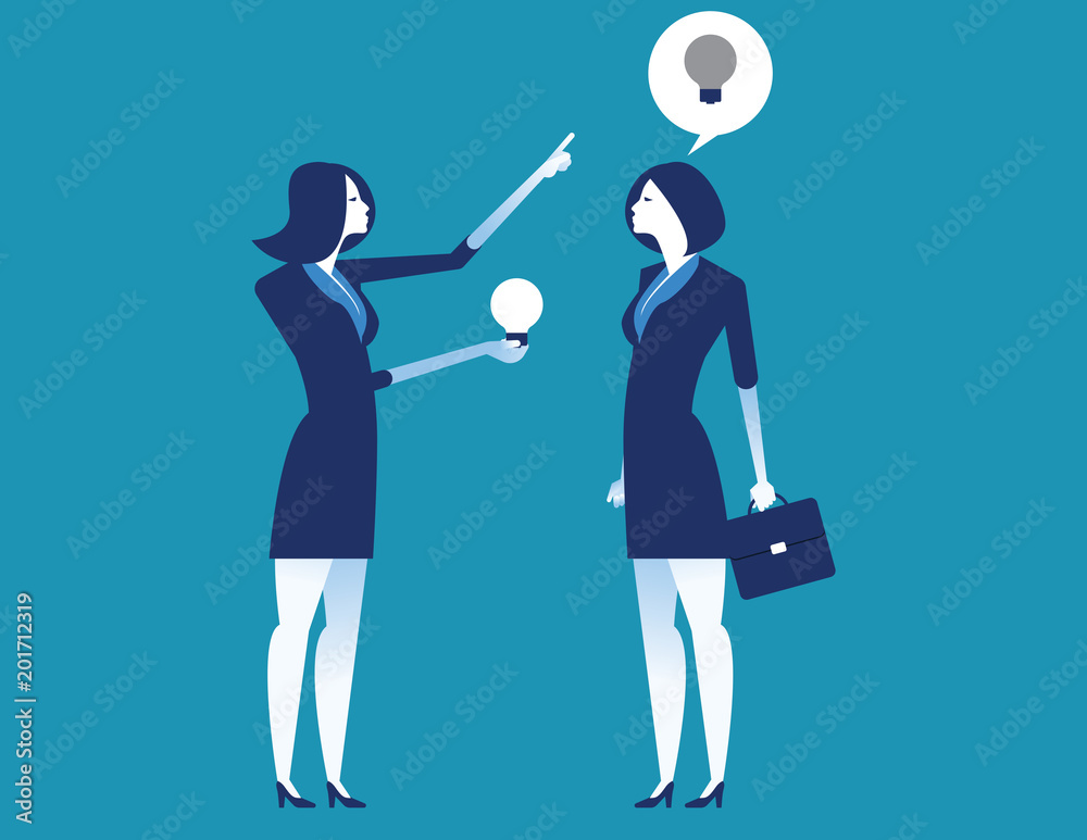 Leader give new idea. Concept business creativtity vector illustration. Leader give new idea. Concept business creativtity vector illustration.