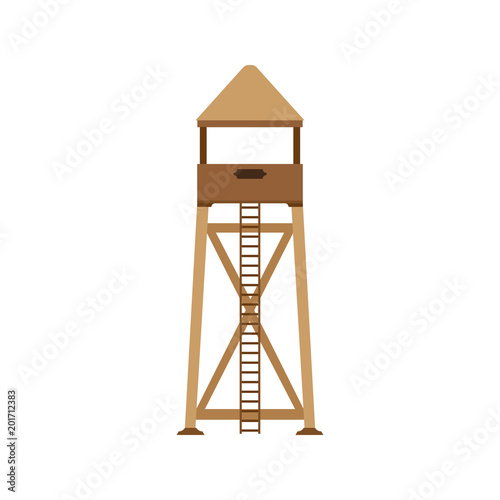 Tower observation icon post vector illustration background. Lifeguard design set isolated sea summer white stand
