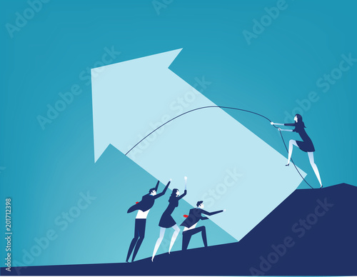 Cooperation and Business teamwork. Concept business help vector illustration.