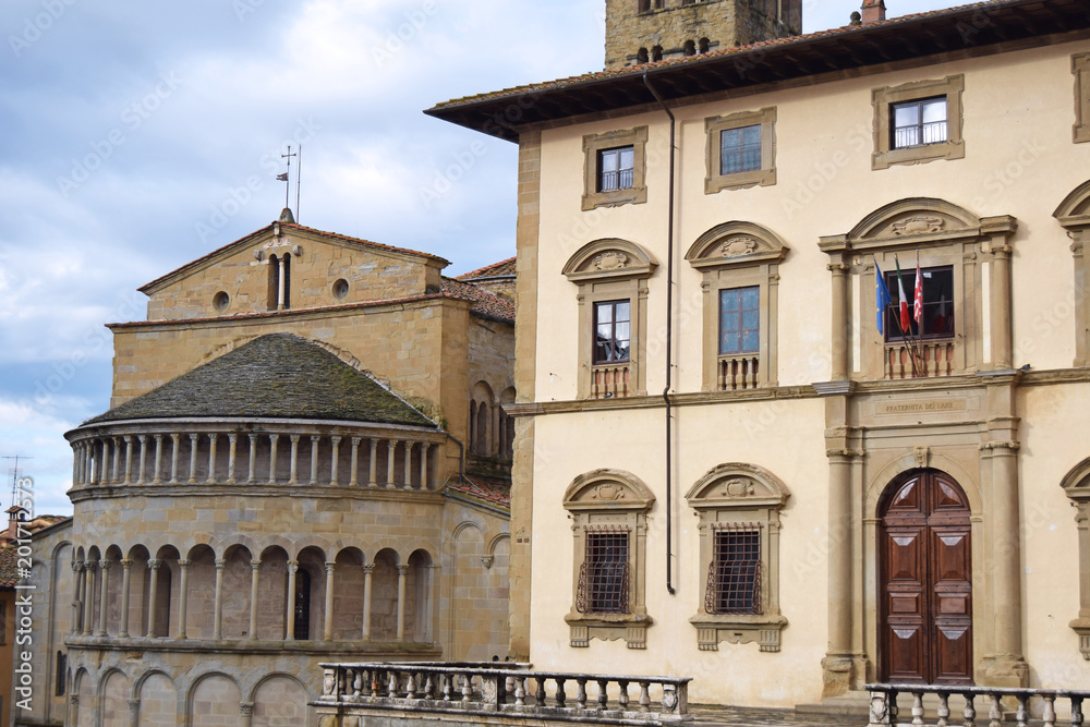The ancient palaces overlooking the Big Square in Arezzo - Tuscany - Italy