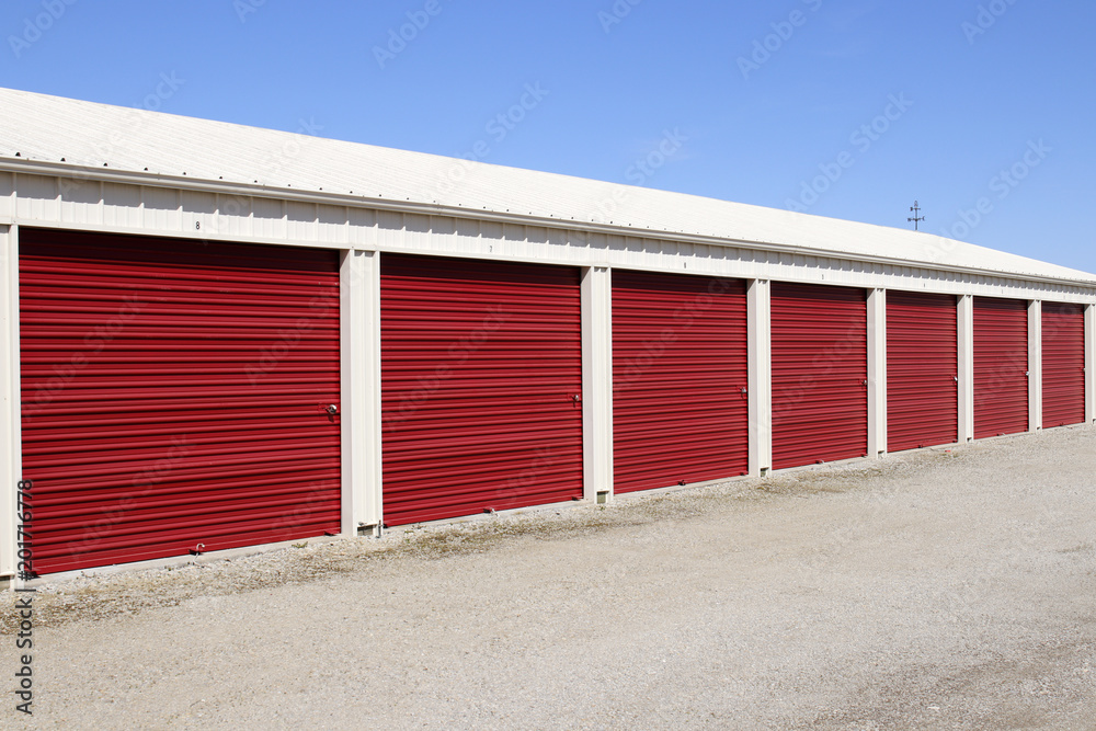 Numbered self storage and mini storage garage units XI
