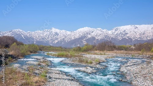 白馬村の春の風景