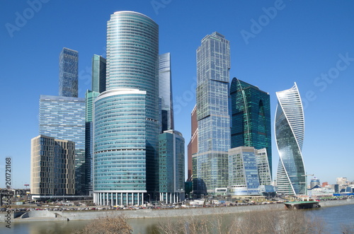 Moscow  Russia - April 9  2018  Towers of Moscow international business center  MIBC   Moscow city 