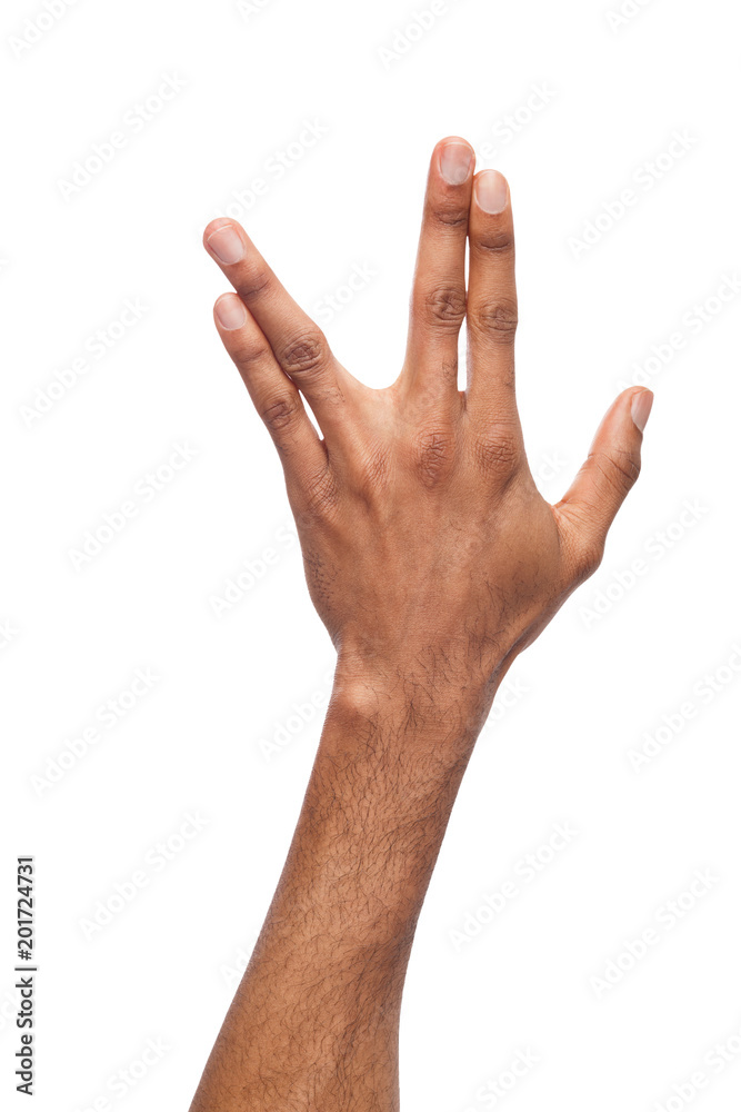 Black man hand gesturing in the form of crocodile Black man hand gesturing in the form of crocodile