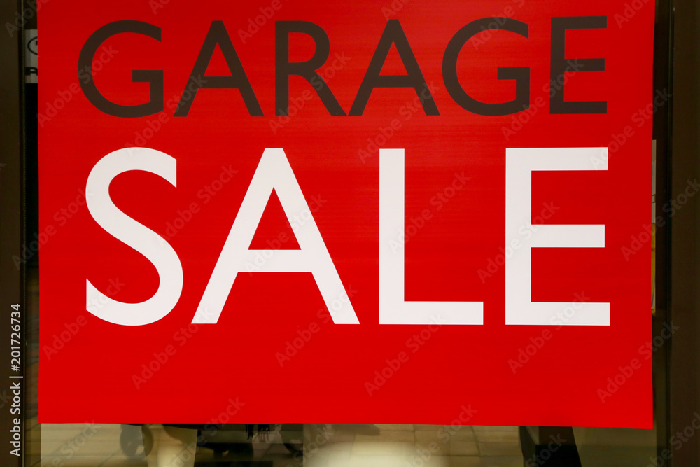 Garage sale sign - shopping concept Garage sale sign - shopping concept