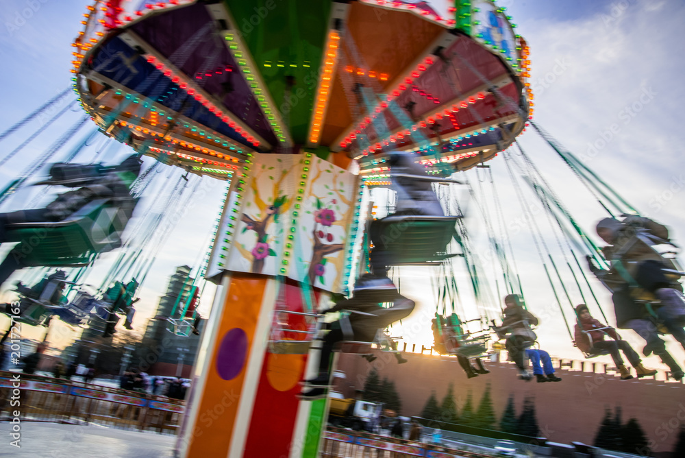 Carousel in motion blur