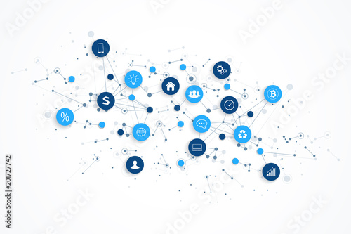 Internet of things (IoT) and network connection concept design vector. Smart digital concept