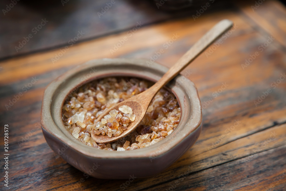 Brown Sugar with spoon at kitchen ready for cook food Brown Sugar with spoon at kitchen ready for cook food
