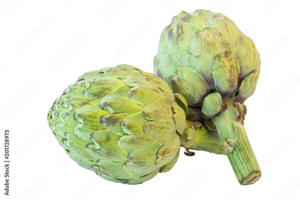 Fototapeta premium Isolated artichokes on white background