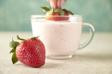 berry strawberry yogurt dessert Breakfast healthy diet calorie fresh natural