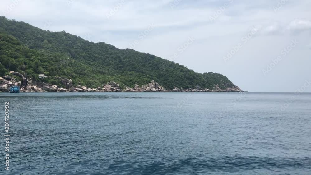 Beautiful nature of shore side view with clear sea background, Footage video