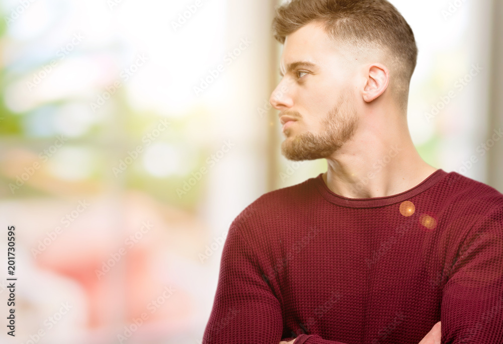 Handsome young man side view portrait Handsome young man side view portrait