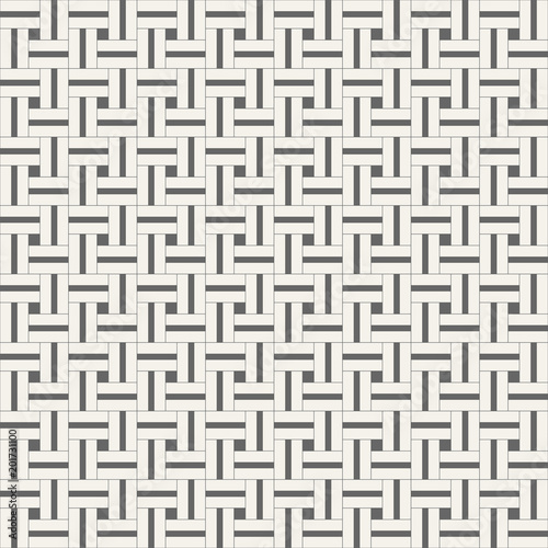 Squared seamless pattern with symmetric geometric ornament.