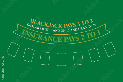 blackjack table. top view