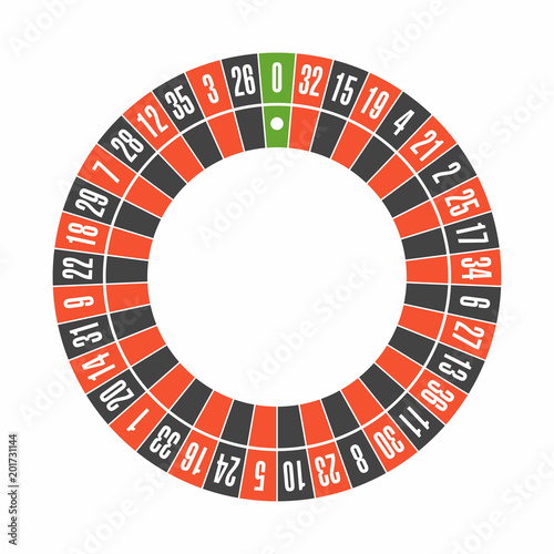 European roulette wheel. Top view