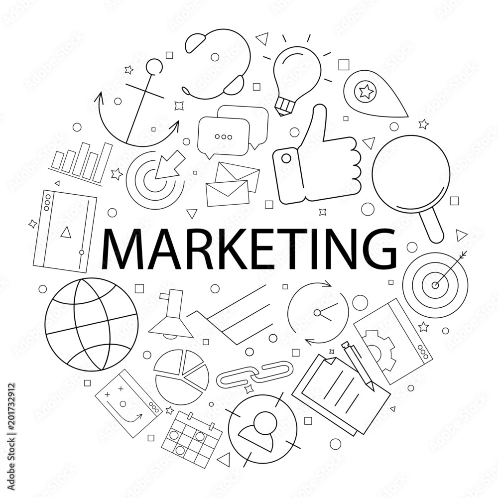Vector marketing pattern with word. Marketing background Vector marketing pattern with word. Marketing background