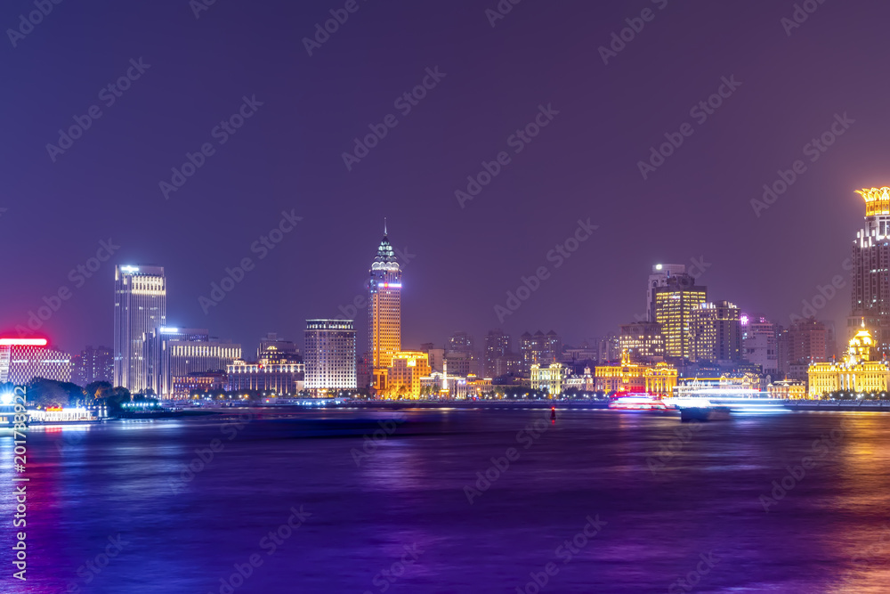 Nightscape of architectural landscape in the Bund, Shanghai Nightscape of architectural landscape in the Bund, Shanghai