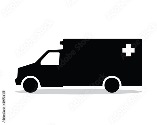 ambulance silhouette design illustration, silhouette style design, designed for icon and animation