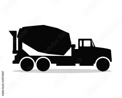 mixer truck silhouette design illustration, silhouette style design, designed for icon and animation