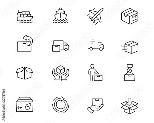 shipping hand drawn icon design illustration, line style icon, designed for app and web