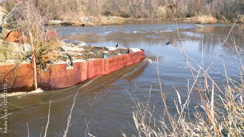 Landscape of early spring in Russia, after the snow melted photo