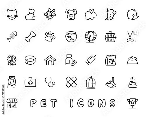 pet hand drawn icon design illustration, line style icon, designed for app and web