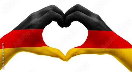 Handherz mit Deutschlandfarben