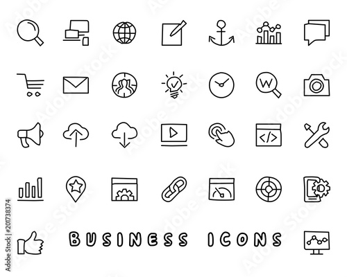 business hand drawn icon design illustration, line style icon, designed for app and web