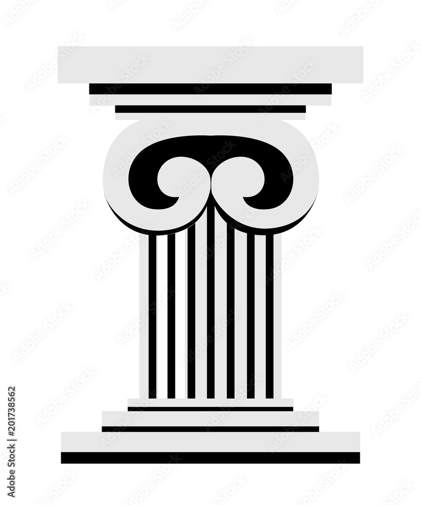Roman column pedestal or pillar. Flat style design. Vector illustration isolated on white background. Web site page and mobile app Roman column pedestal or pillar. Flat style design. Vector illustration isolated on white background. Web site page and mobile app