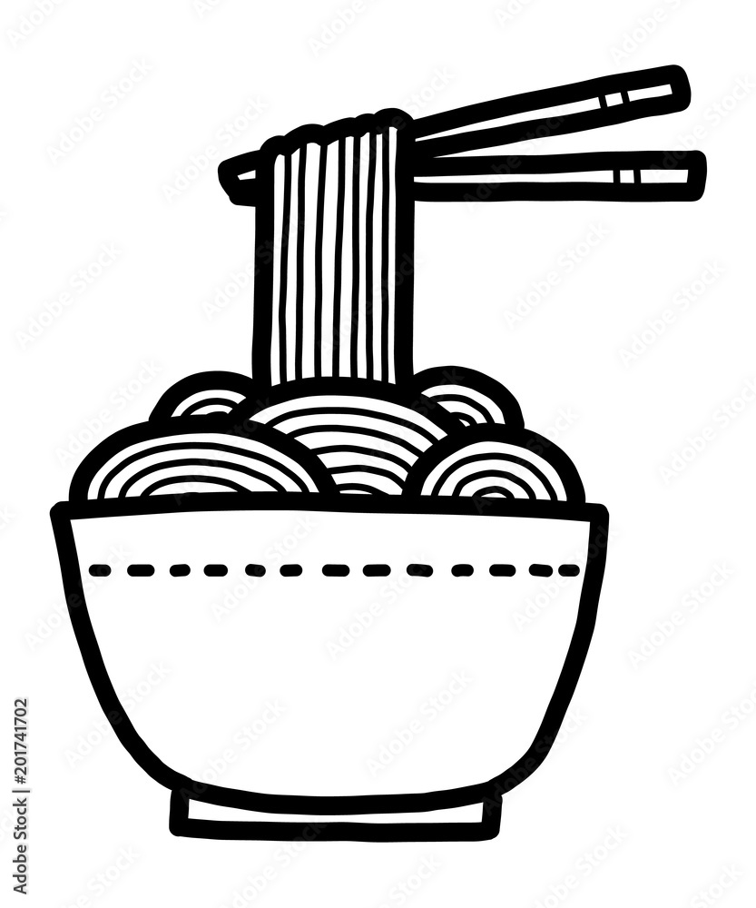 Vecteur Stock noodle / cartoon vector and illustration, black and white