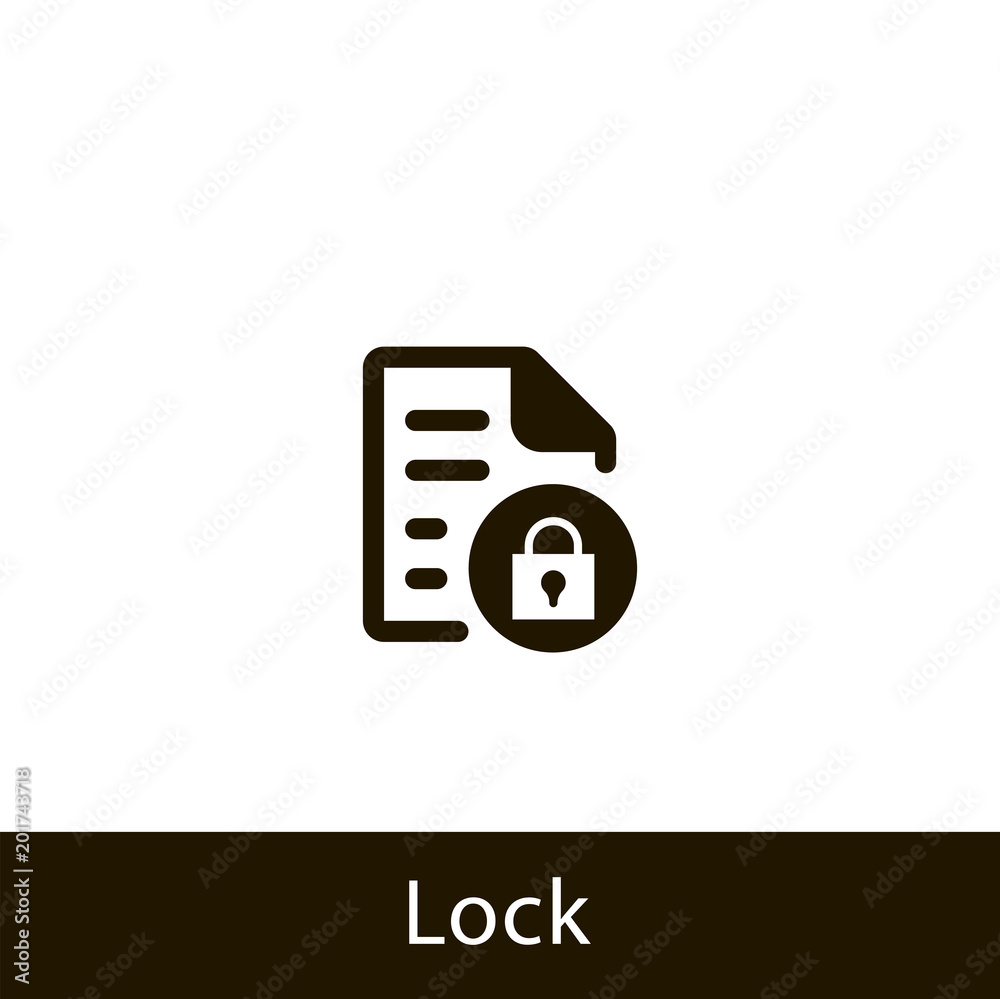 document icon. lock document. sign design document icon. lock document. sign design