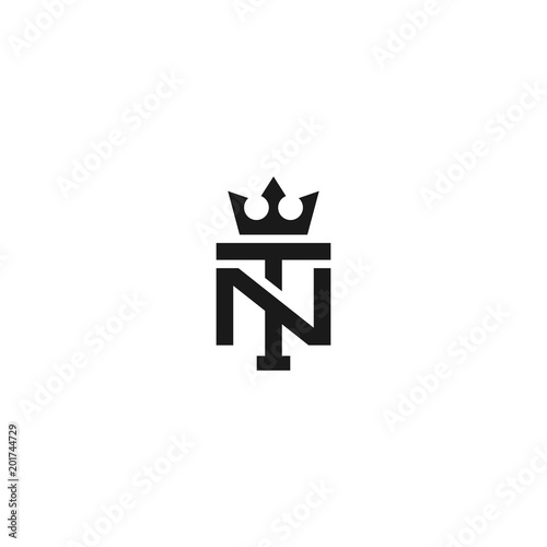 Letter NT crown logo icon design template elements