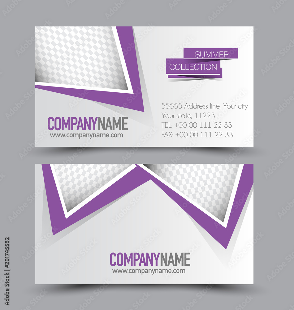 Business card set template for business identity corporate style. Vector illustration.