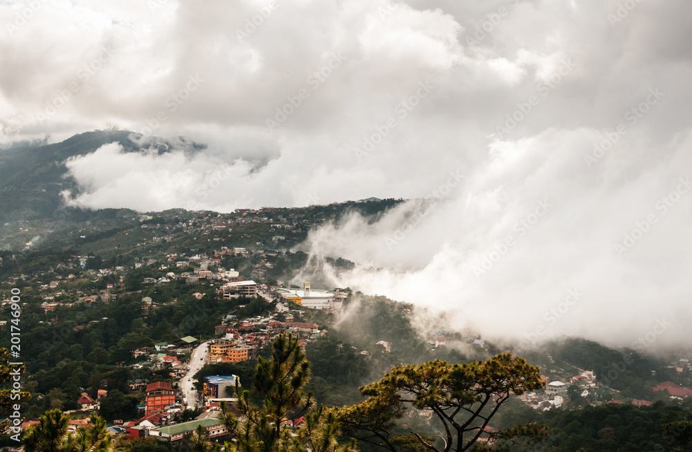 Beautiful mountain valley in Baguio city, Luzon, Phillippines