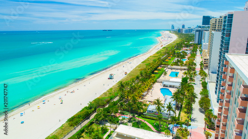 Aerial view city Miami Beach, South Beach, Florida, USA. © miami2you