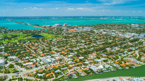 Aerial view city Miami Beach, South Beach, Florida, USA.