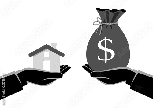 Real estate agent handover a house to a buyer