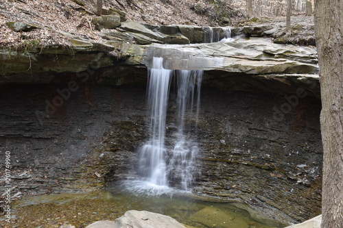 Wonderful Blue Hen Waterfalls in Cuyahoga National Park near Cleveland in Ohio  USA