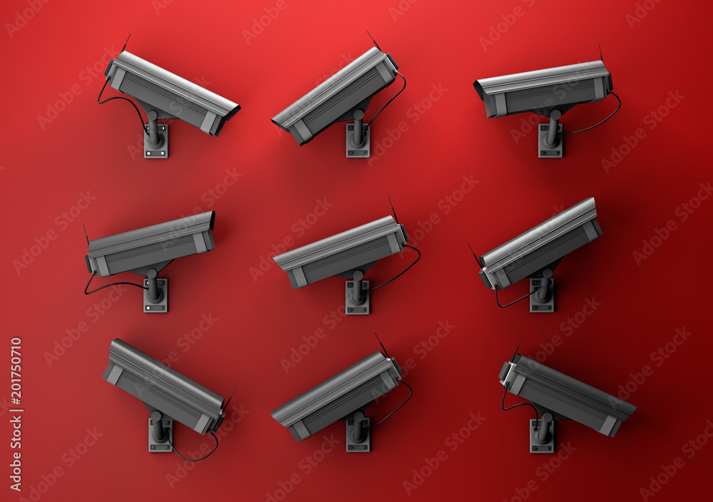 3d illustration privacy concept with surveillance cameras 3d illustration privacy concept with surveillance cameras