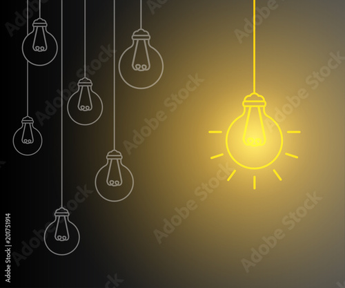 Creative creation ideas bulb, new business idea - vector